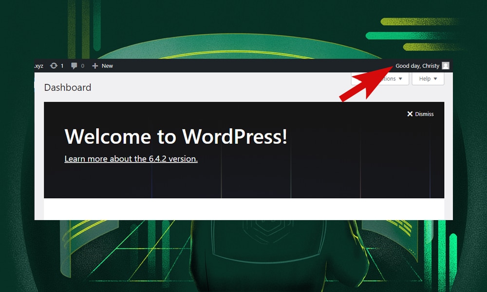 customize WordPress howdy greeting