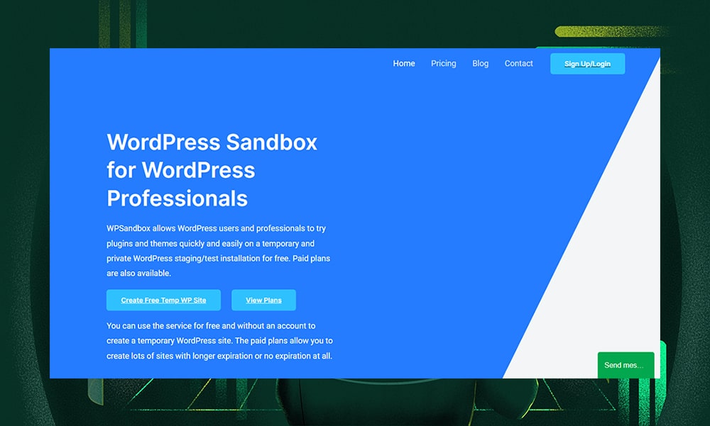 WPSandbox.net homepage