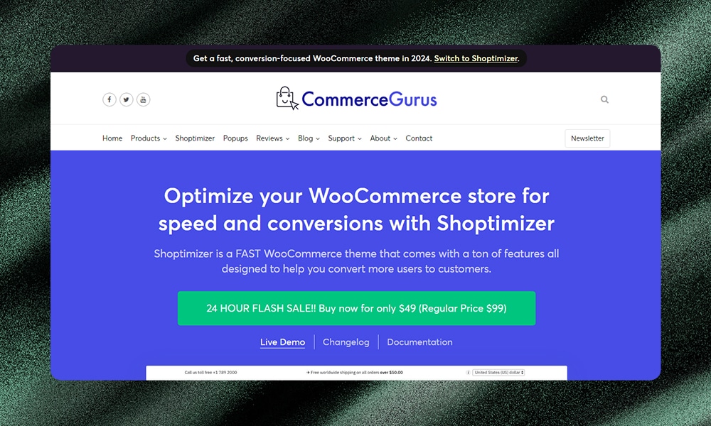 Shoptimizer homepage