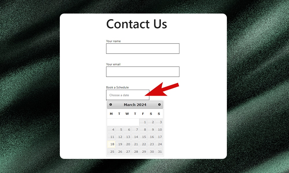 contact form 7 date and time picker