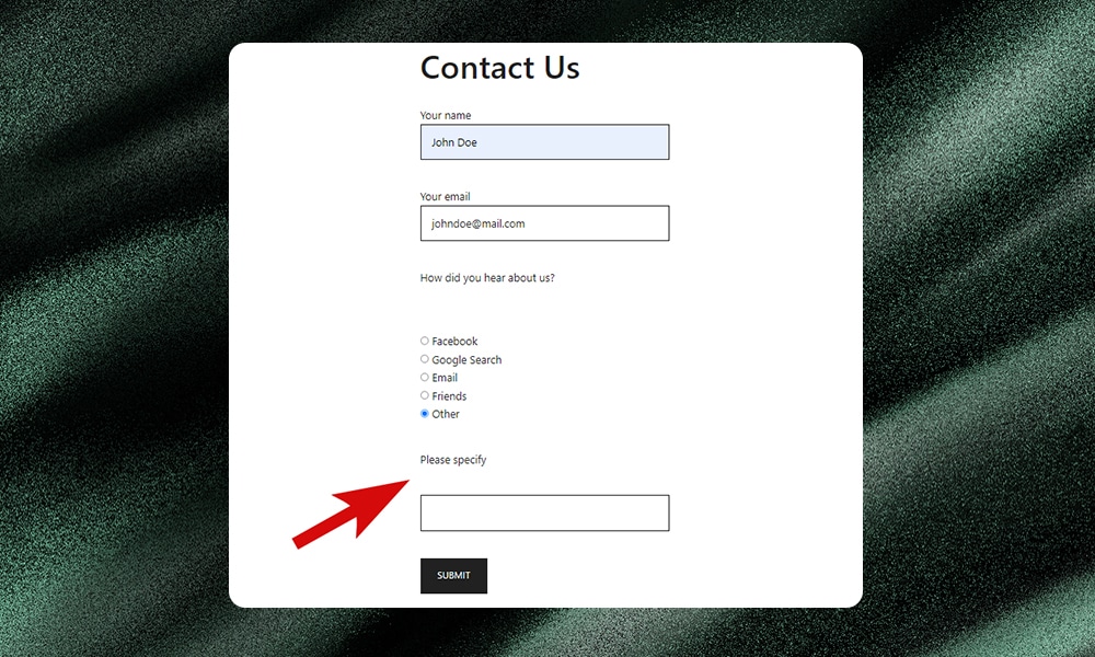 contact form 7 conditional fields