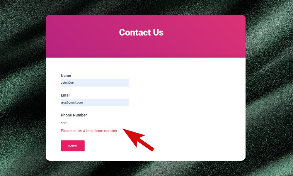 contact form 7 data type validation