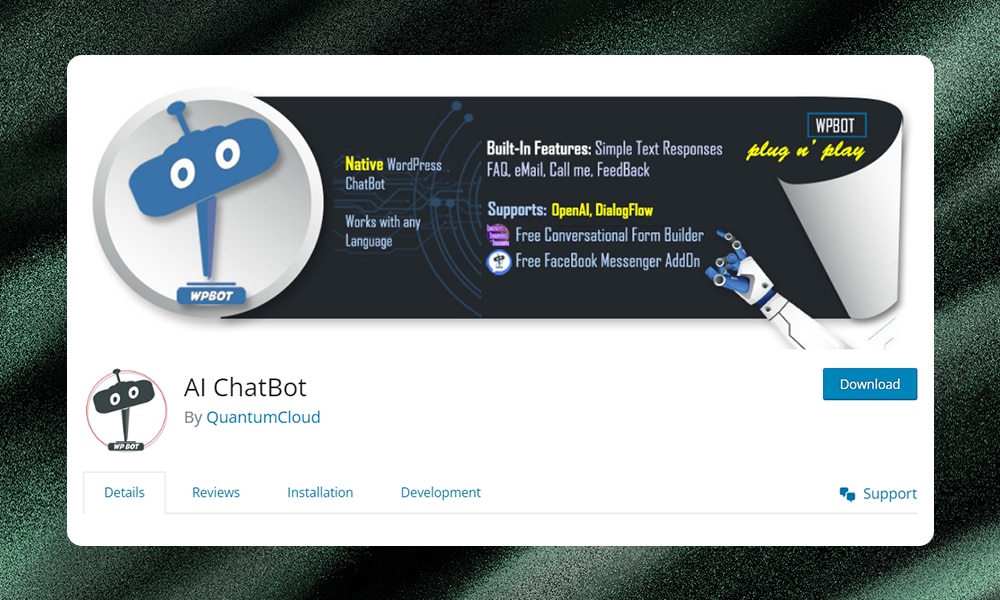 AI ChatBot homepage