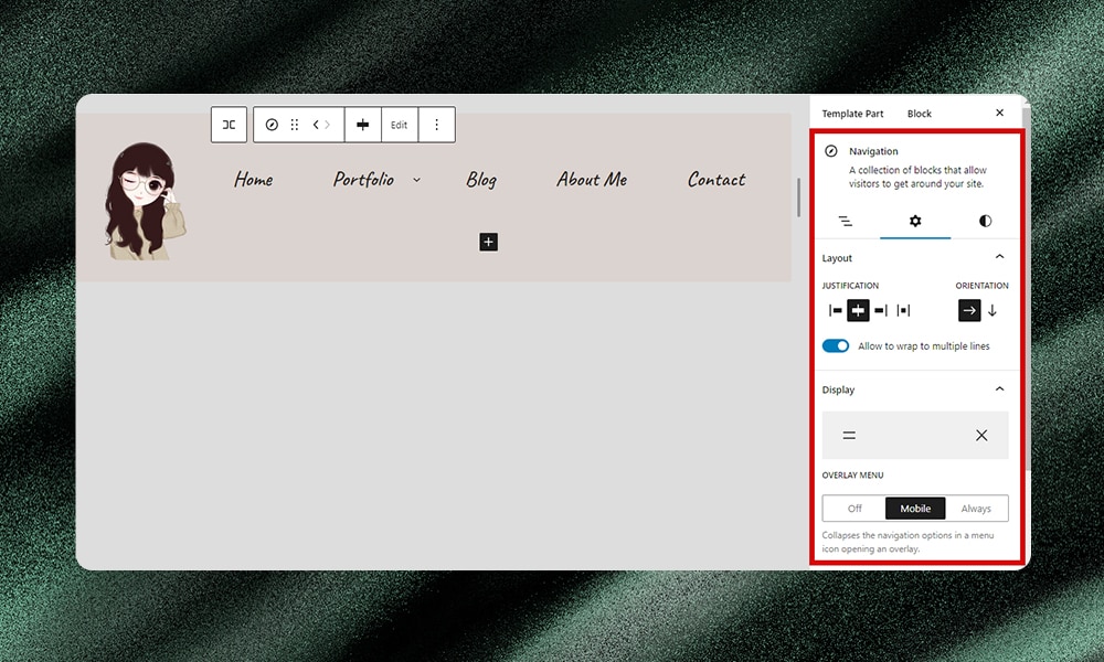 WordPress editor layout settings
